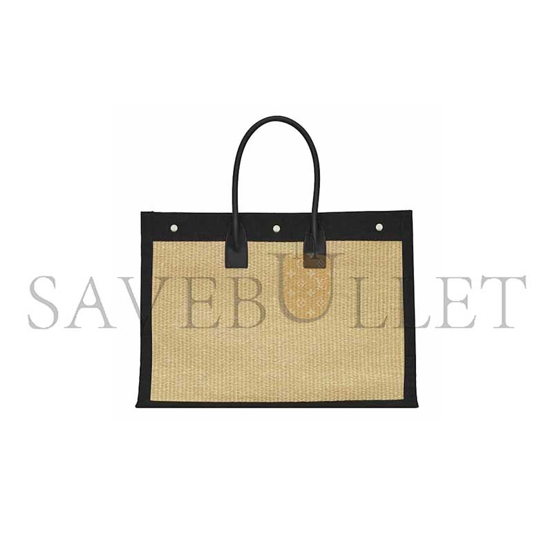 YSL RIVE GAUCHE EMROIDERED RAFFIA TOTE BAG 509415 (48*36*16cm)